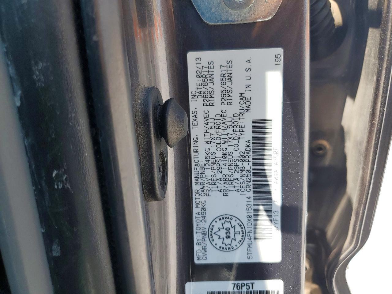 2013 TOYOTA TACOMA