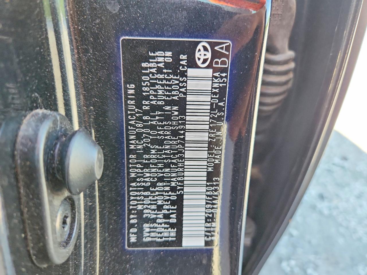 2018 TOYOTA COROLLA