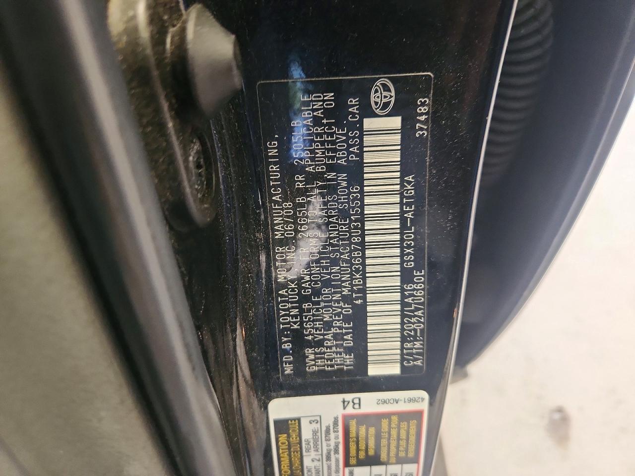 2008 TOYOTA AVALON