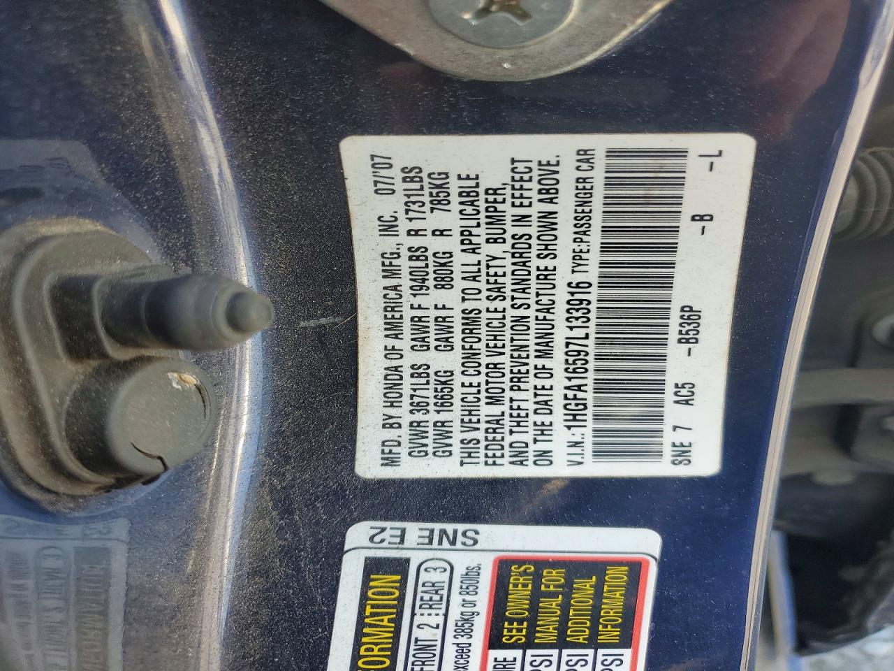2007 HONDA CIVIC