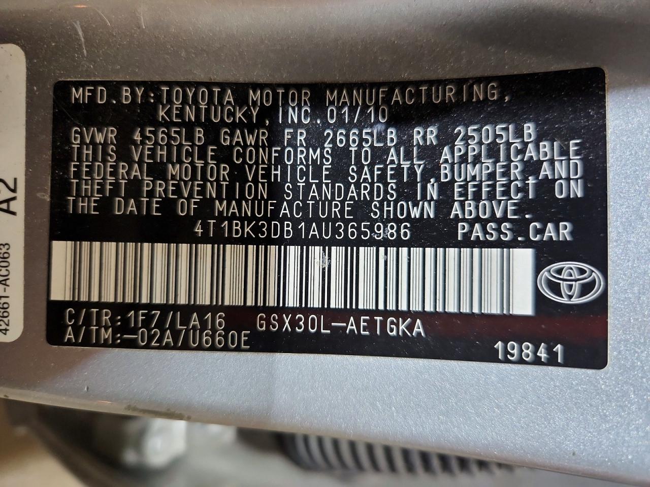 2010 TOYOTA AVALON