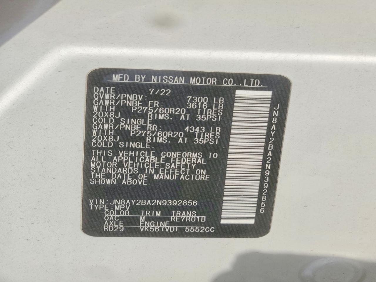 2022 NISSAN ARMADA