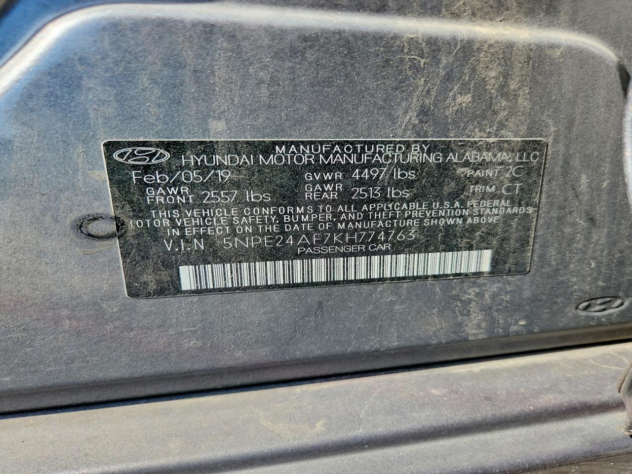 2019 HYUNDAI SONATA