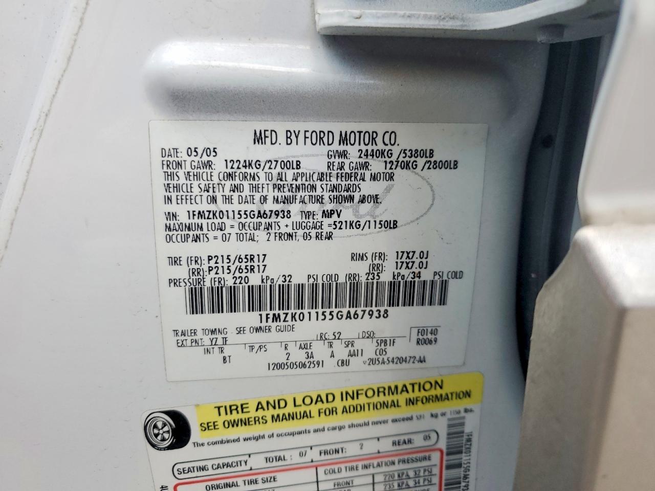 2005 FORD FREESTYLE