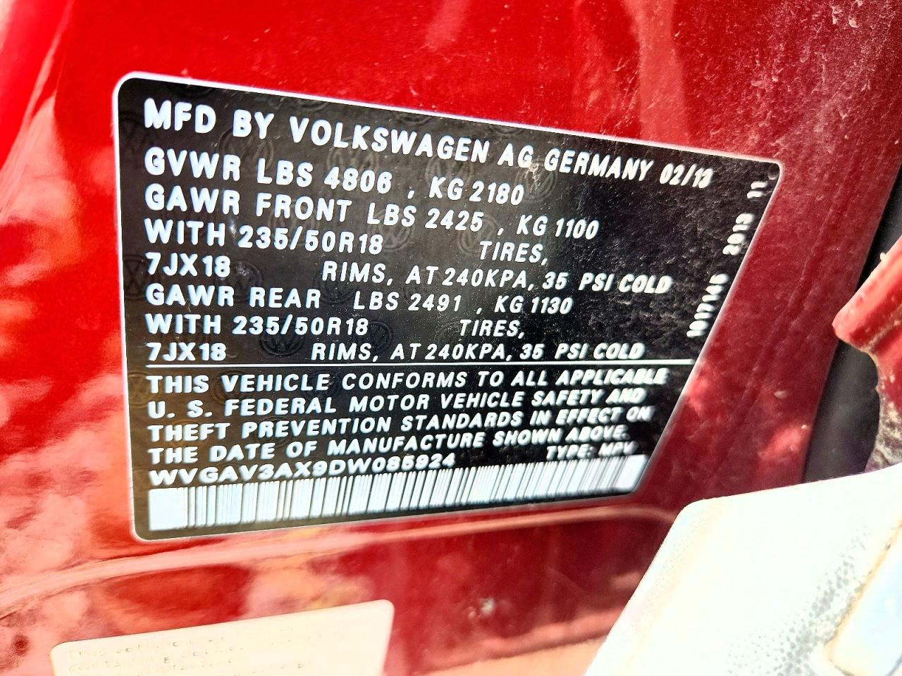 2013 VOLKSWAGEN TIGUAN