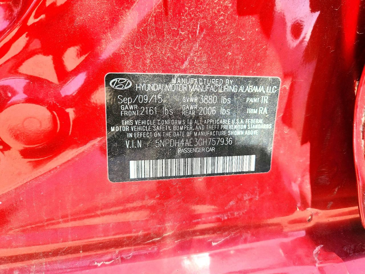2016 HYUNDAI ELANTRA