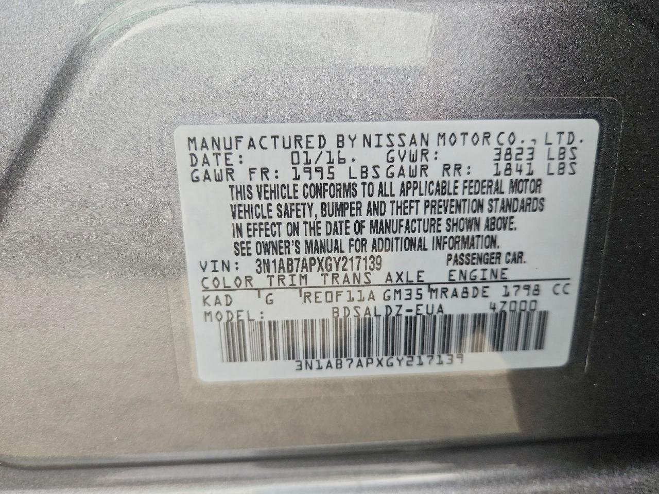 2016 NISSAN SENTRA