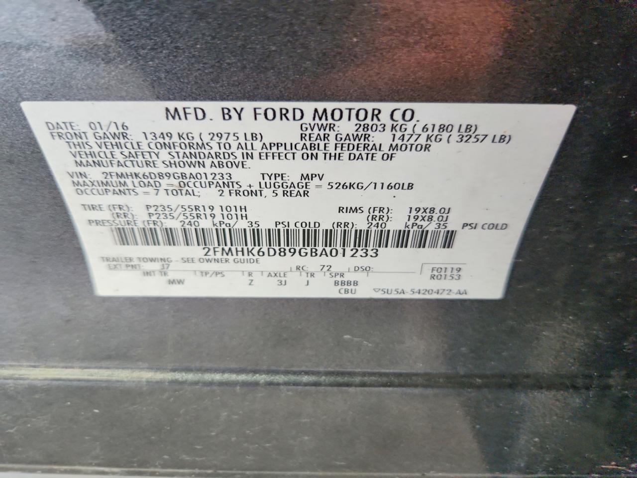 2016 FORD FLEX