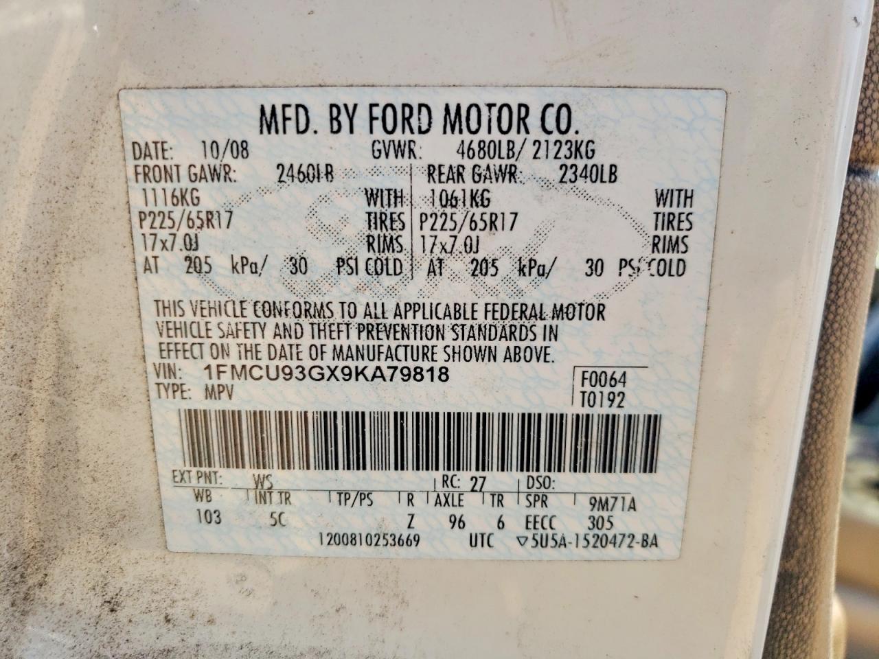 2009 FORD ESCAPE