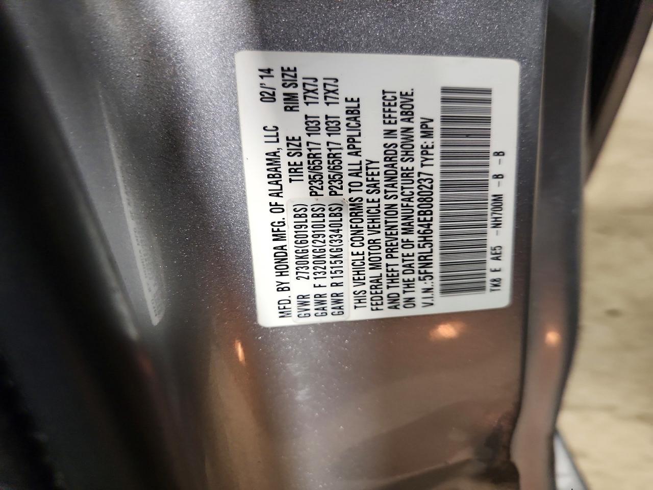 2014 HONDA ODYSSEY