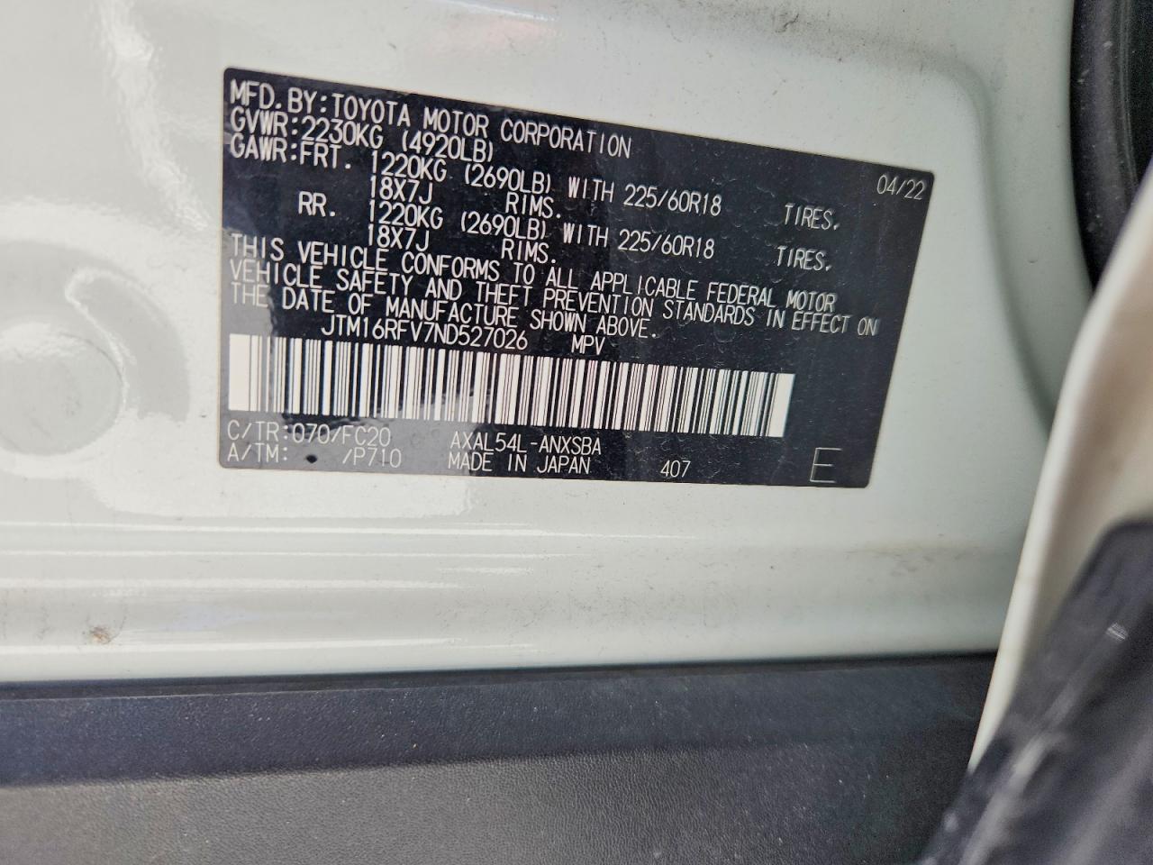 2022 TOYOTA RAV4