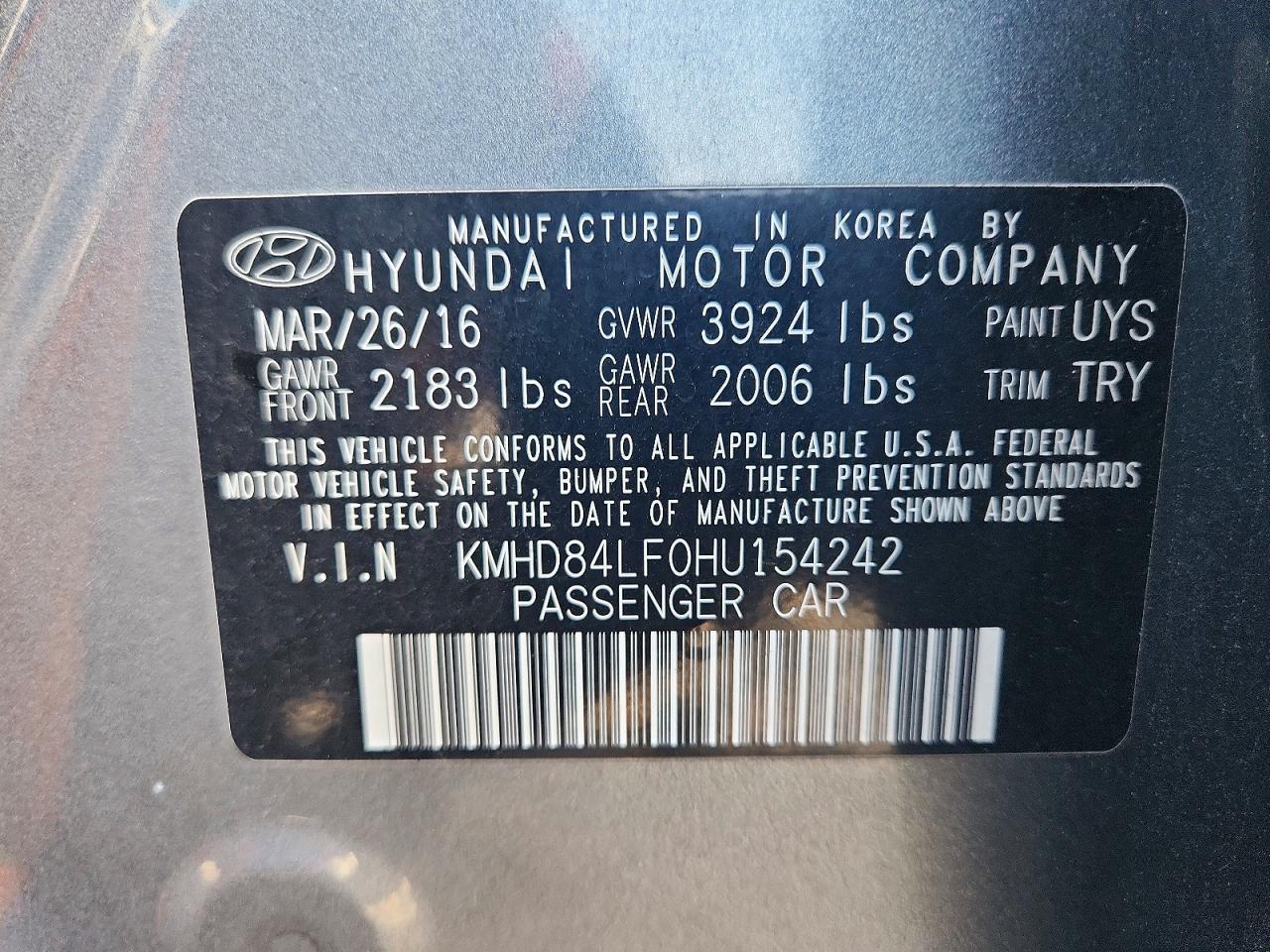 2017 HYUNDAI ELANTRA
