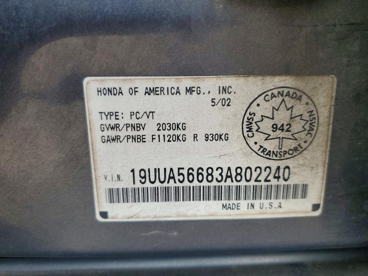 2003 ACURA TL