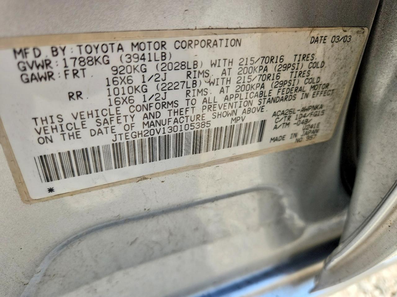 2003 TOYOTA RAV4