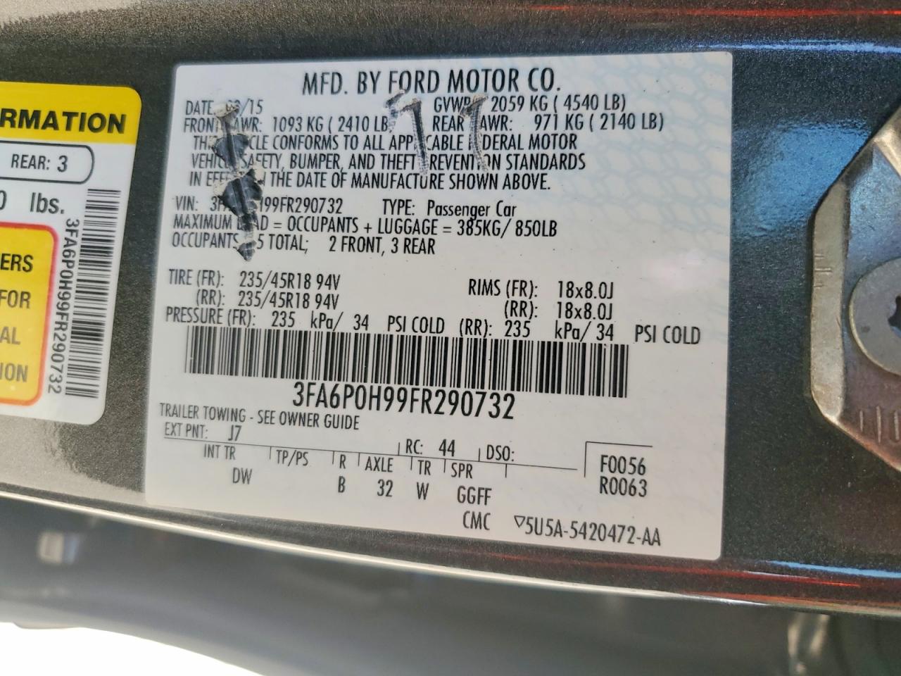 2015 FORD FUSION