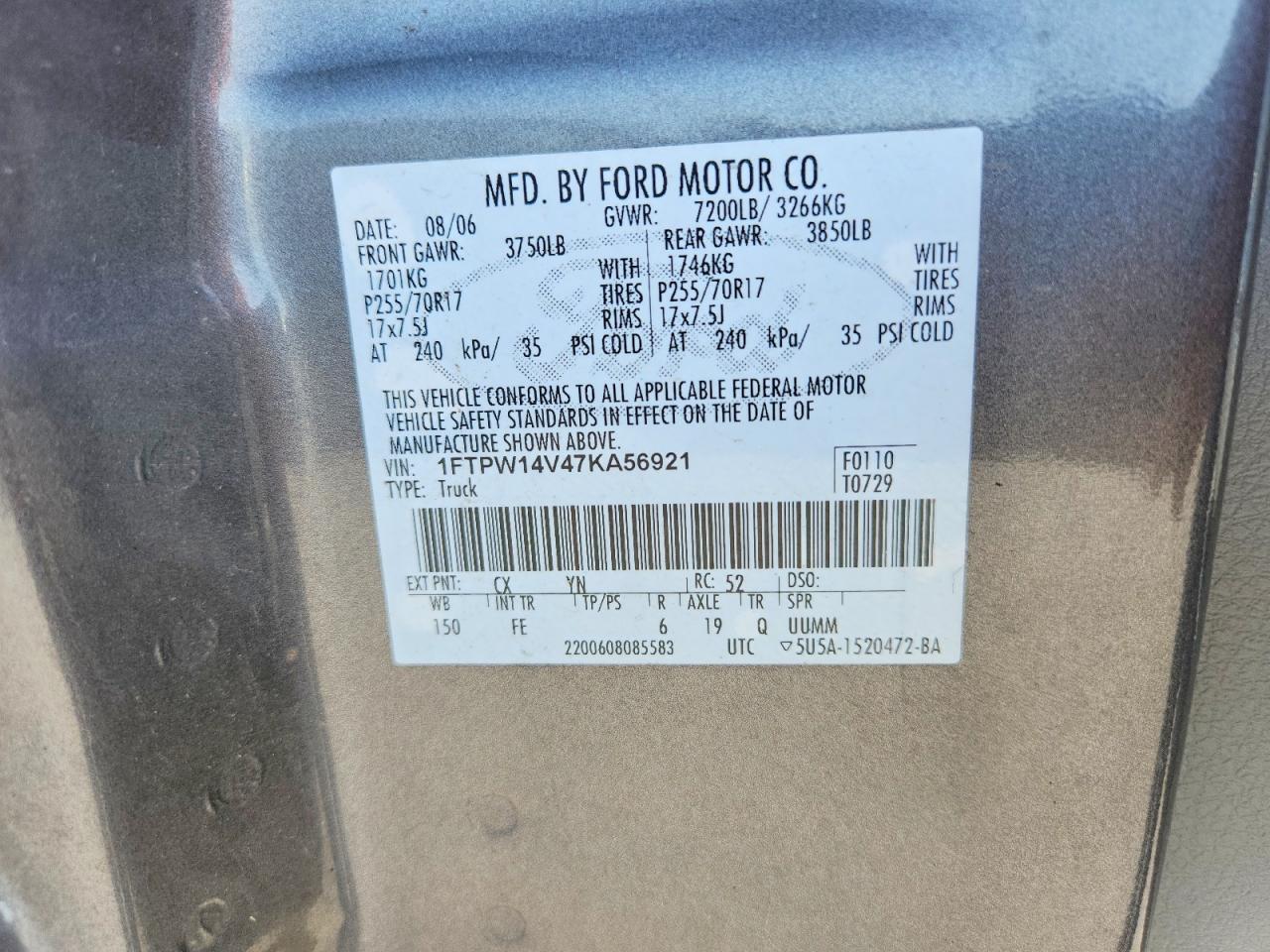 2007 FORD F150