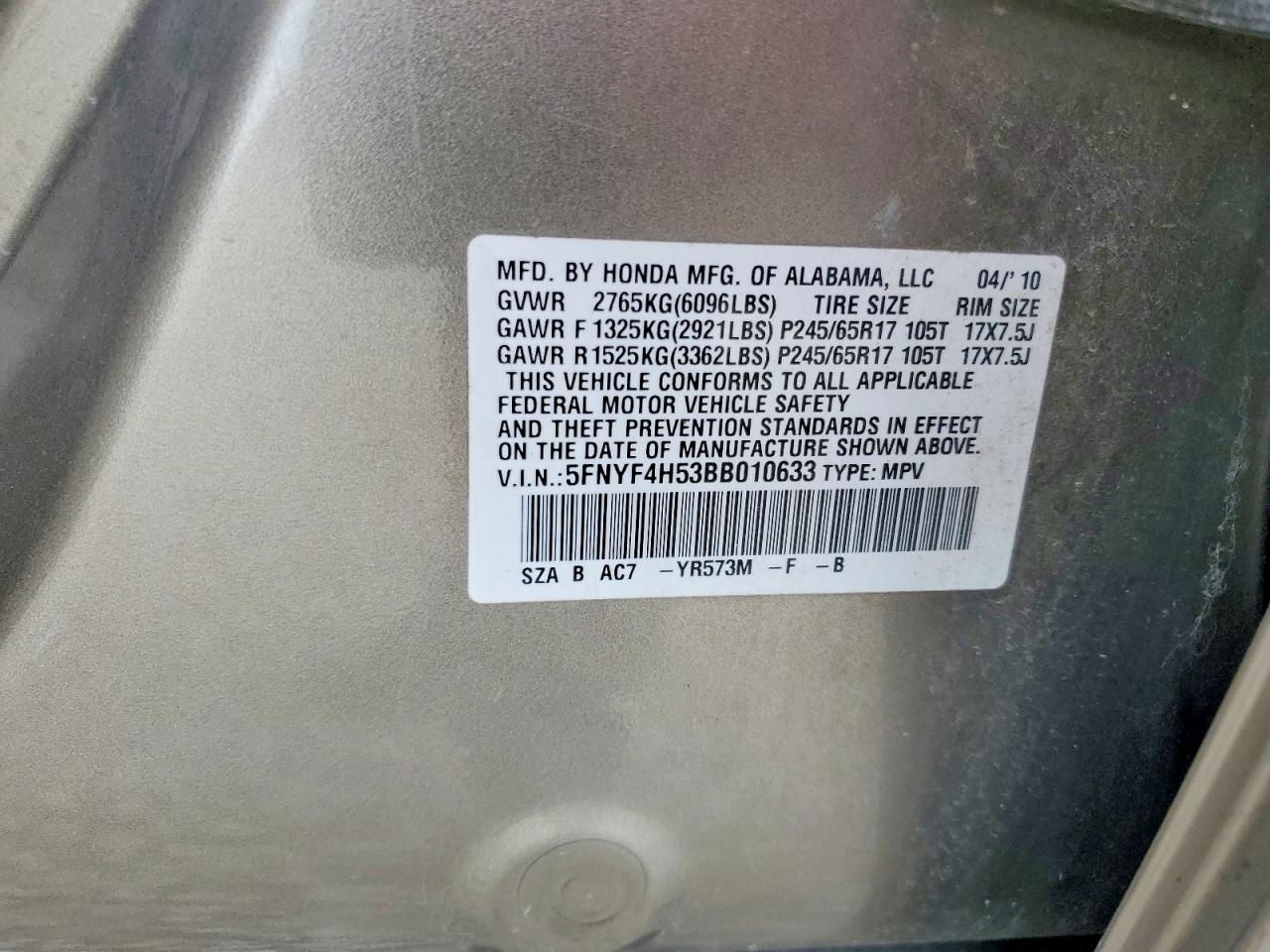 2011 HONDA PILOT