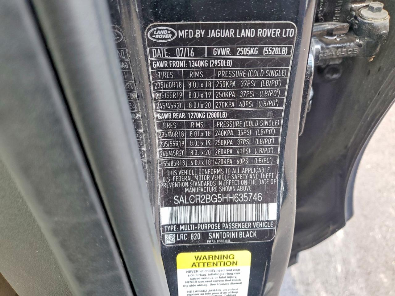 2017 LAND ROVER DISCOVERY