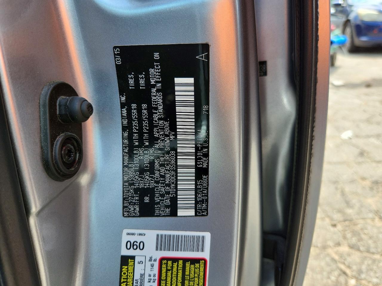 2015 TOYOTA SIENNA