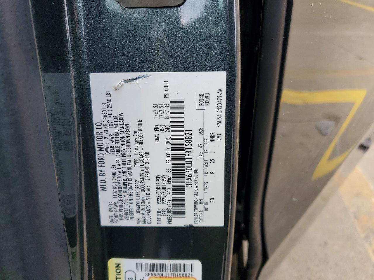 2015 FORD FUSION