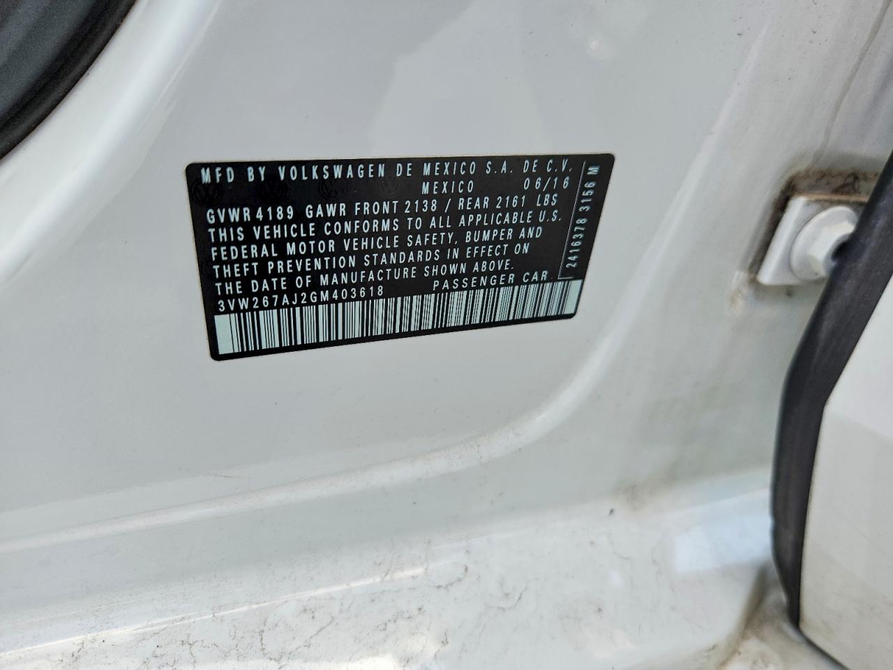 2016 VOLKSWAGEN JETTA