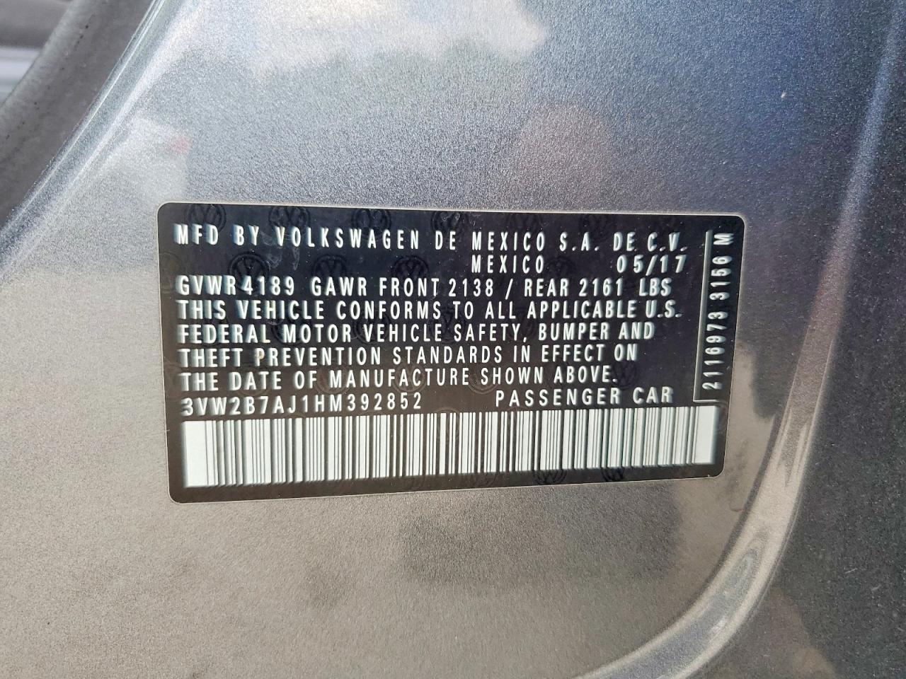 2017 VOLKSWAGEN JETTA