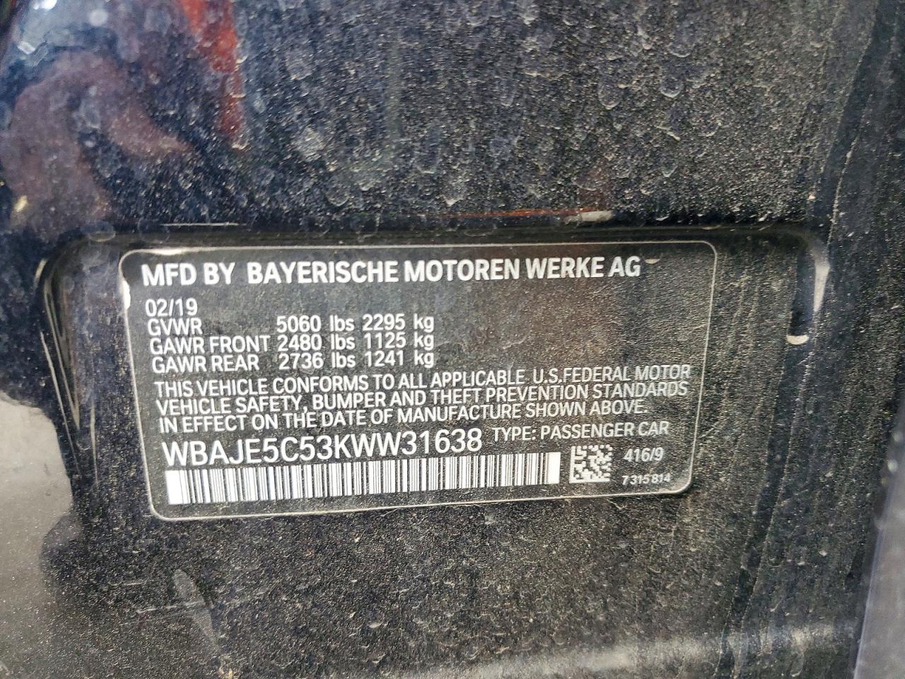 2019 BMW 5 SERIES