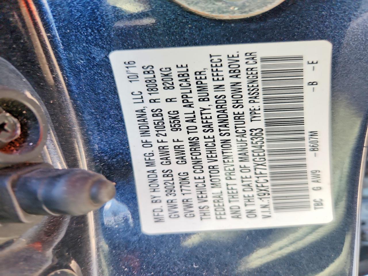 2016 HONDA CIVIC
