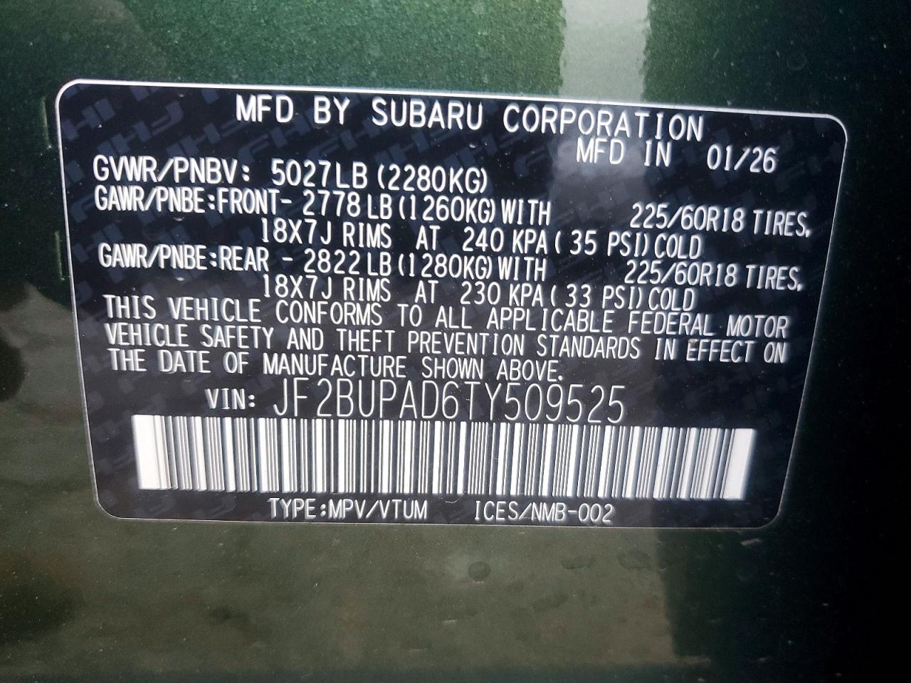 2026 SUBARU OUTBACK