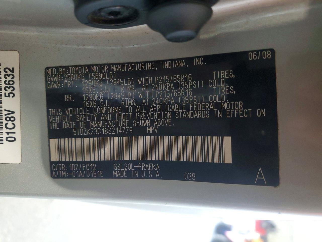 2008 TOYOTA SIENNA