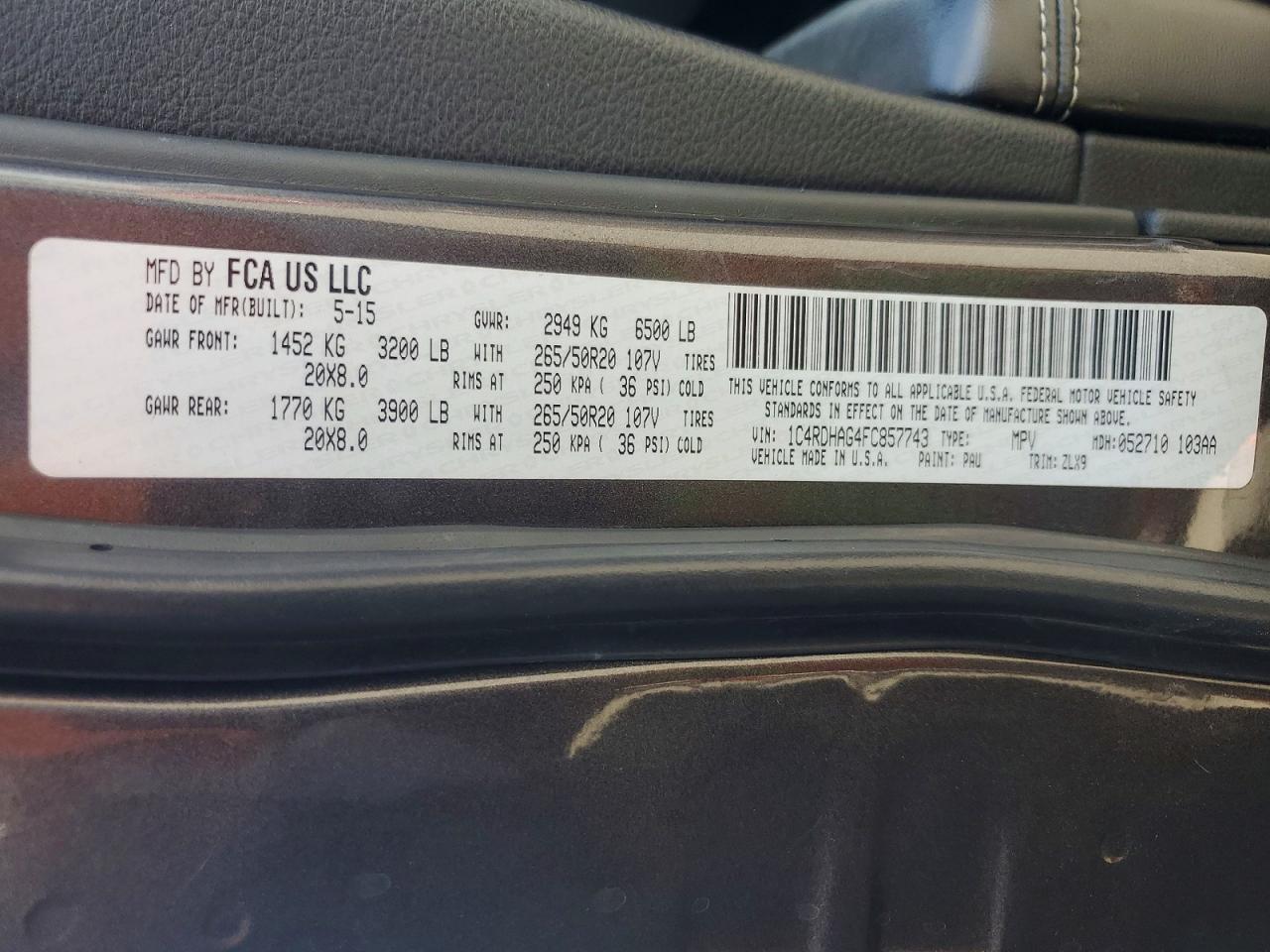 2015 DODGE DURANGO