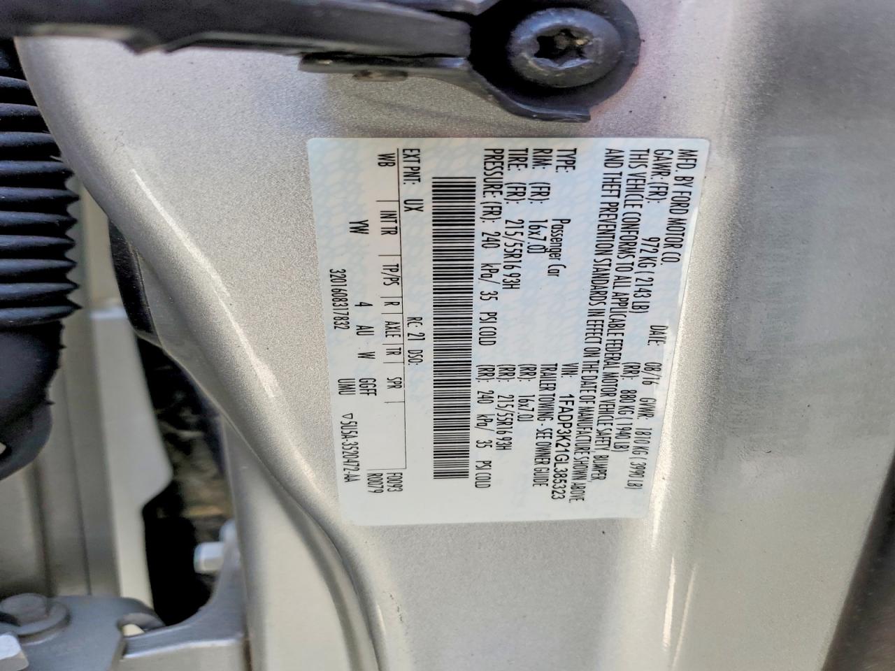 2016 FORD FOCUS
