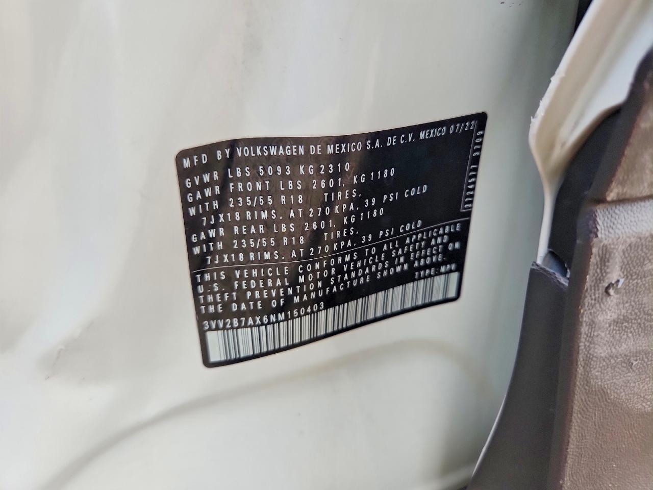 2022 VOLKSWAGEN TIGUAN
