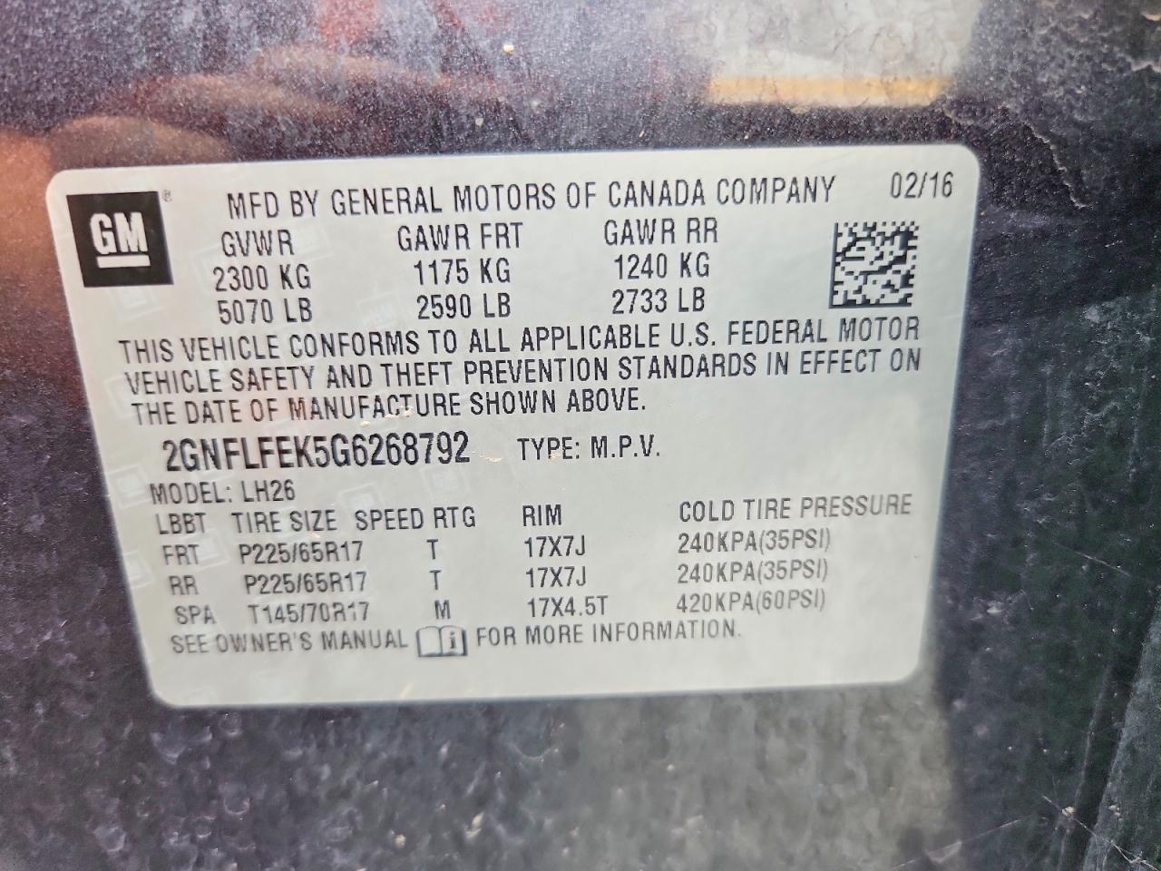 2016 CHEVROLET EQUINOX
