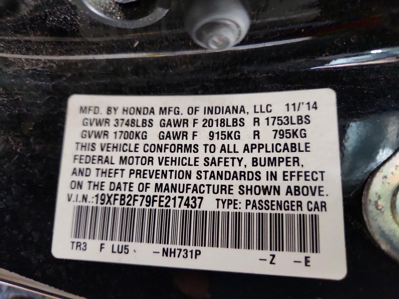 2015 HONDA CIVIC