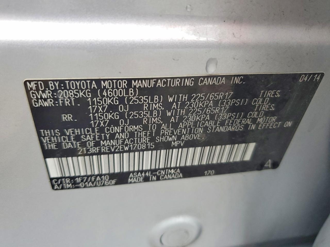 2014 TOYOTA RAV4