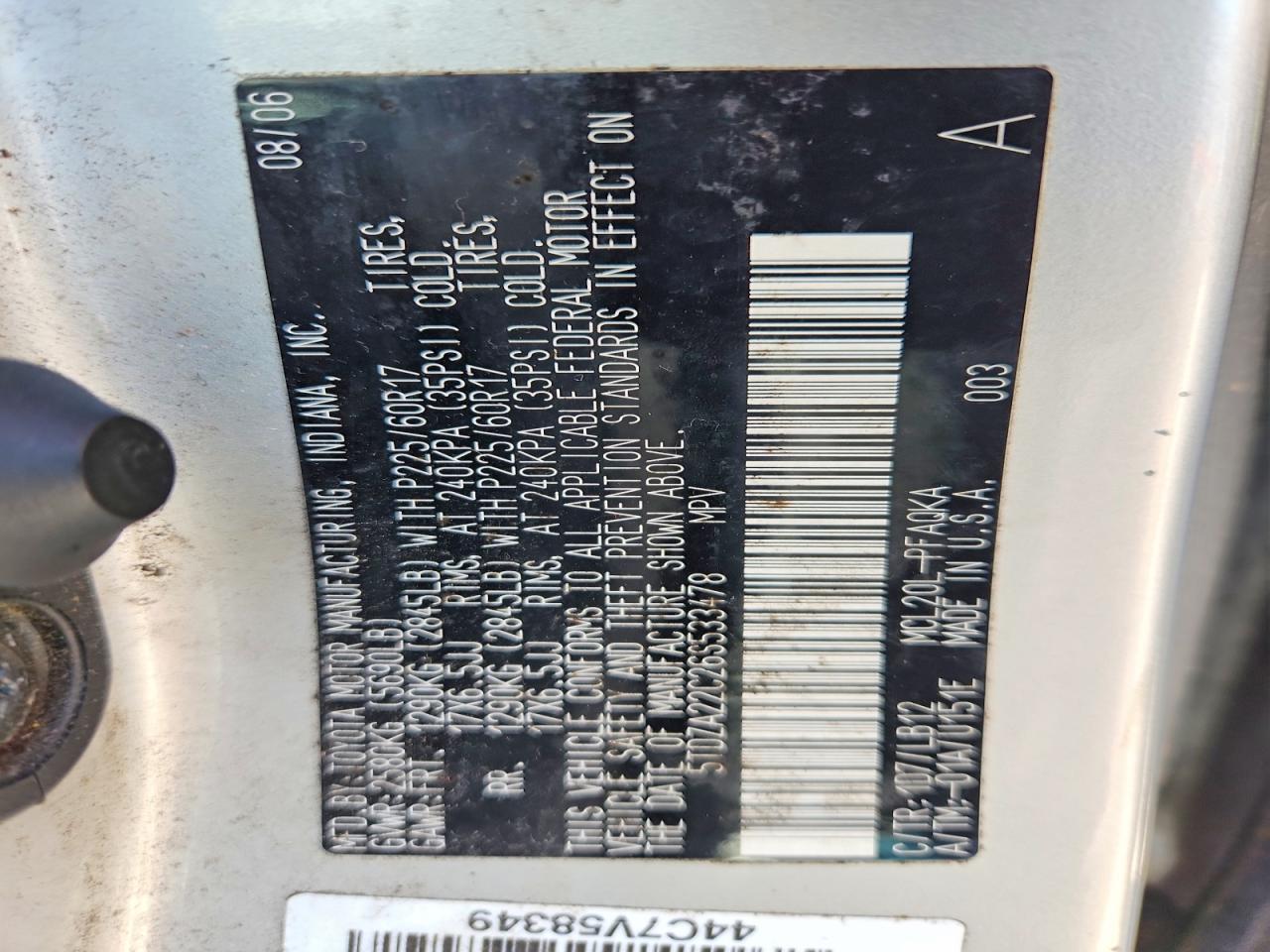 2006 TOYOTA SIENNA