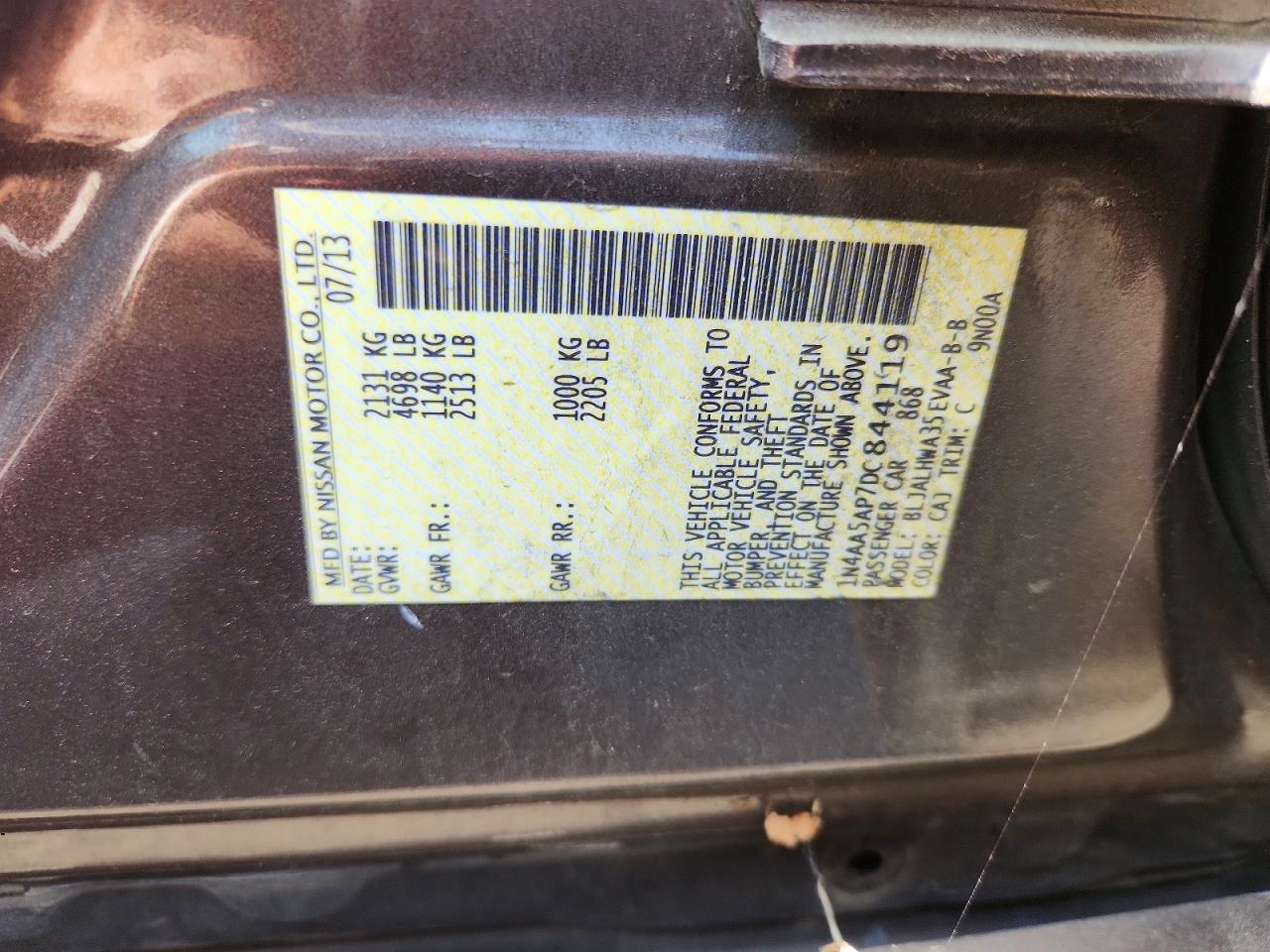 2013 NISSAN MAXIMA