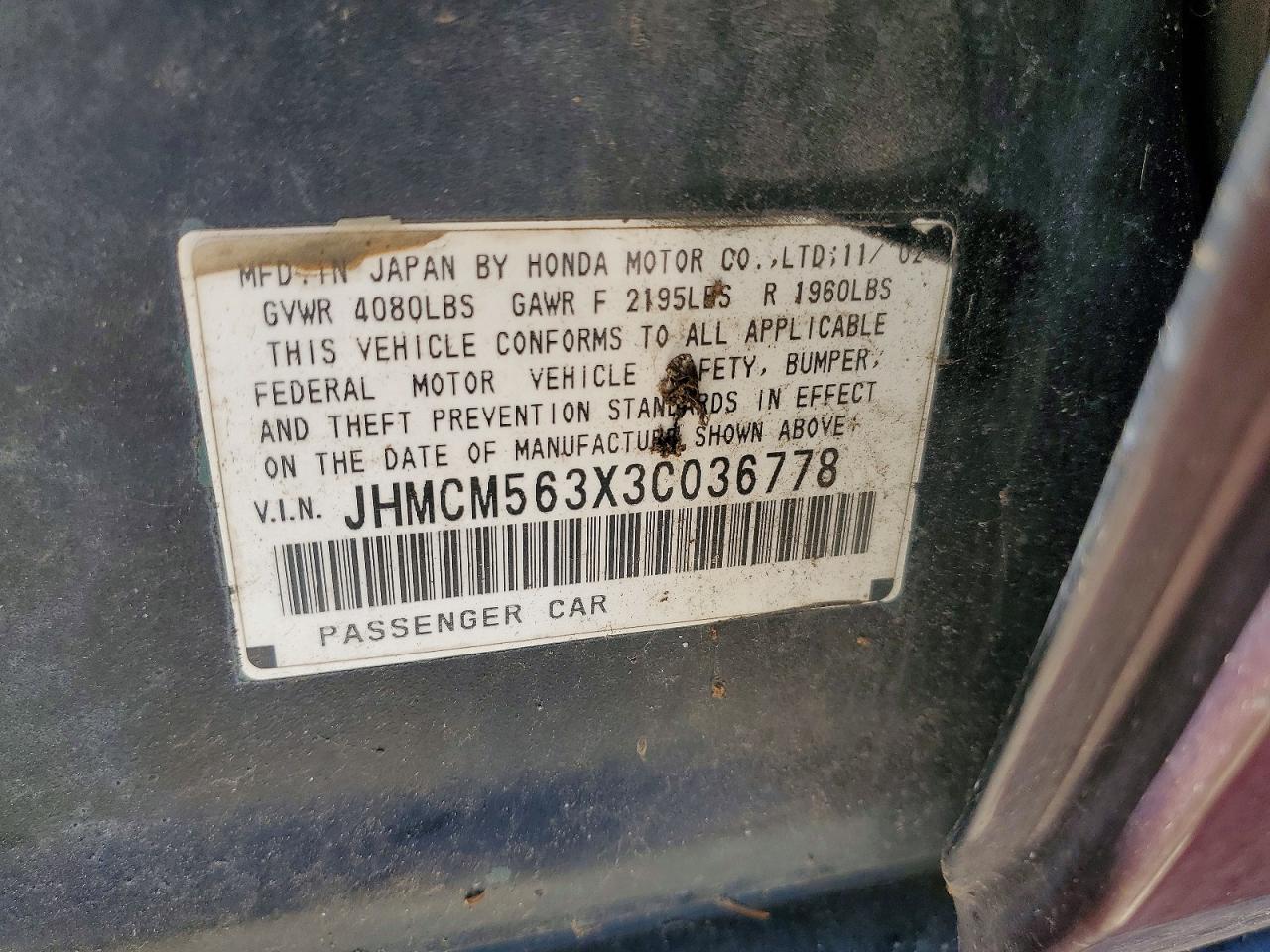 2003 HONDA ACCORD