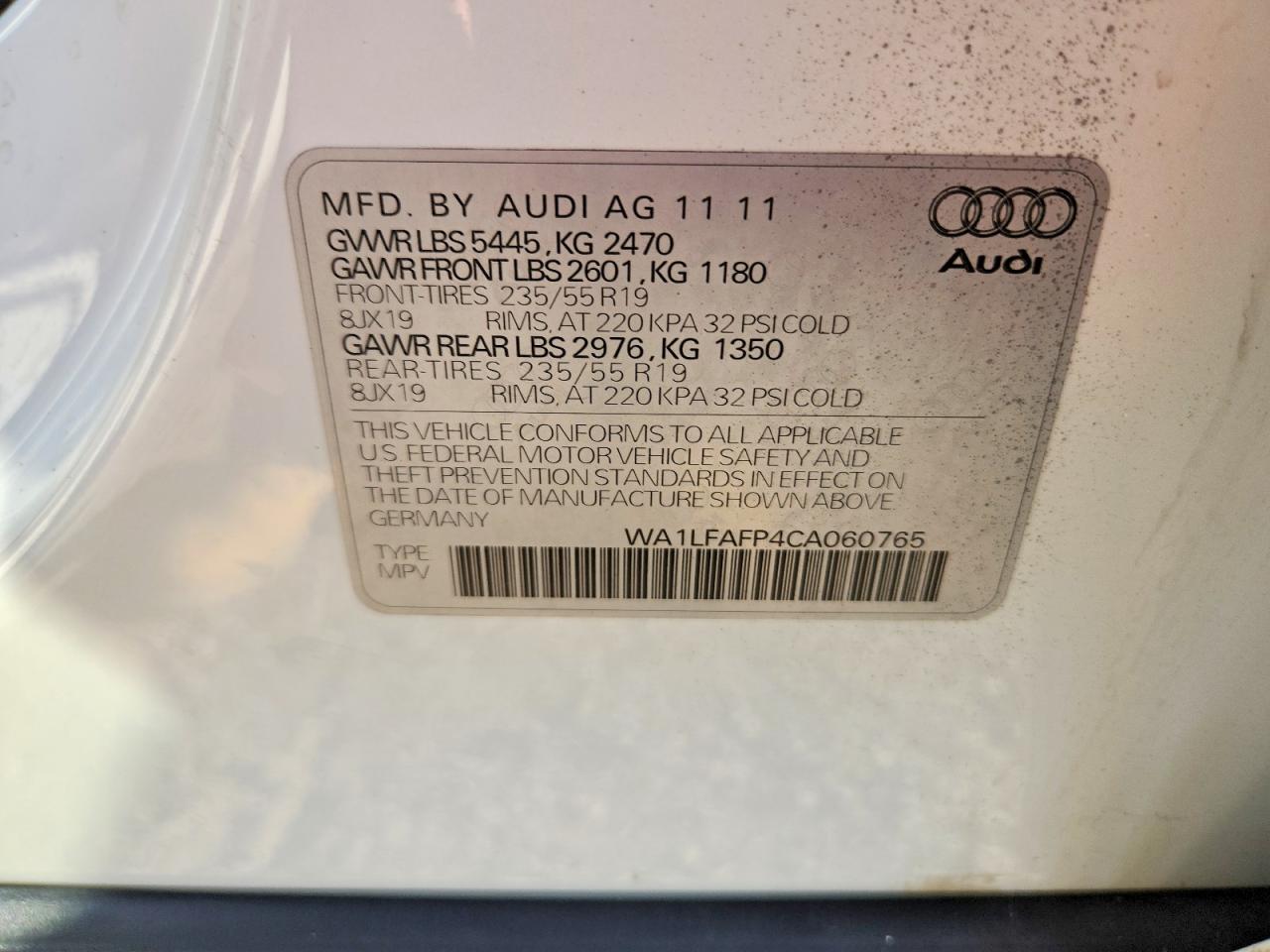 2012 AUDI Q5