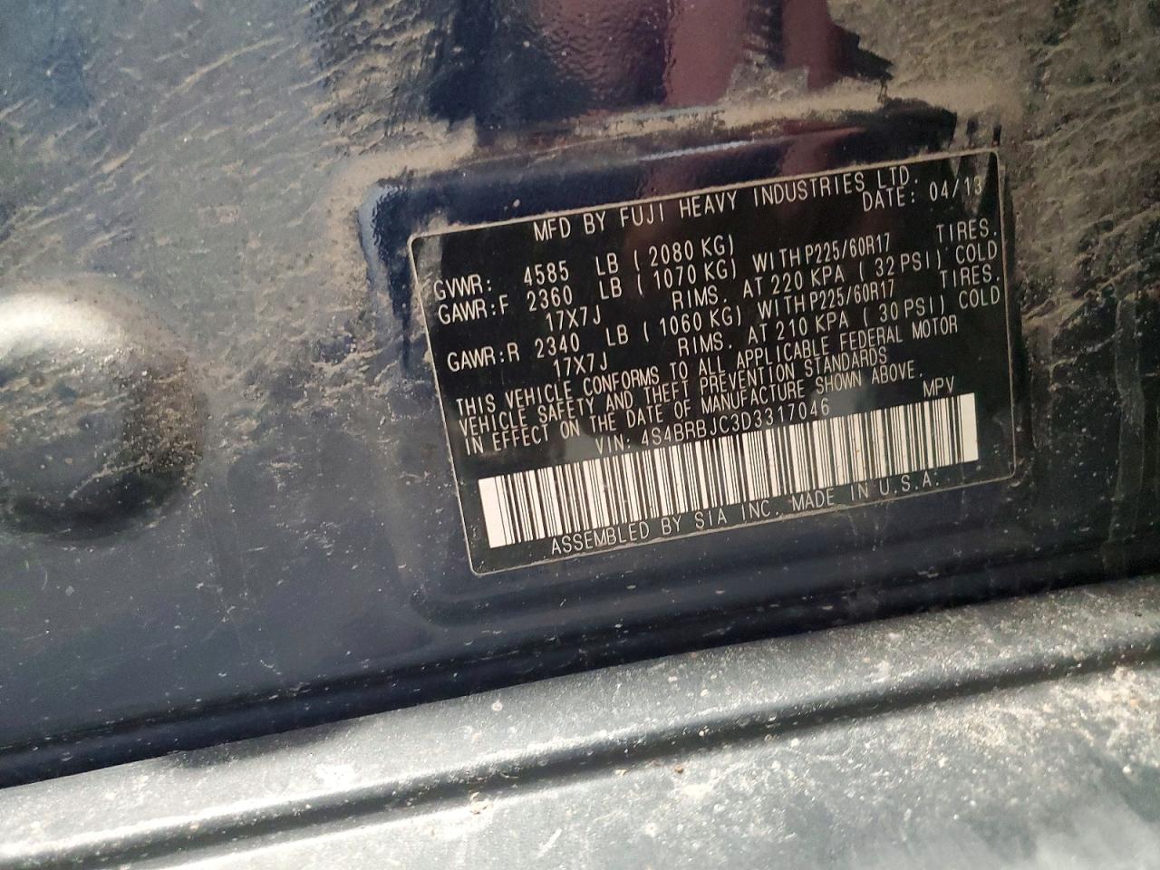 2013 SUBARU OUTBACK