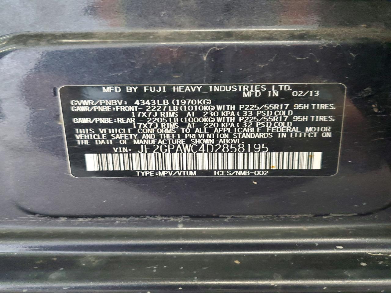 2013 SUBARU XV