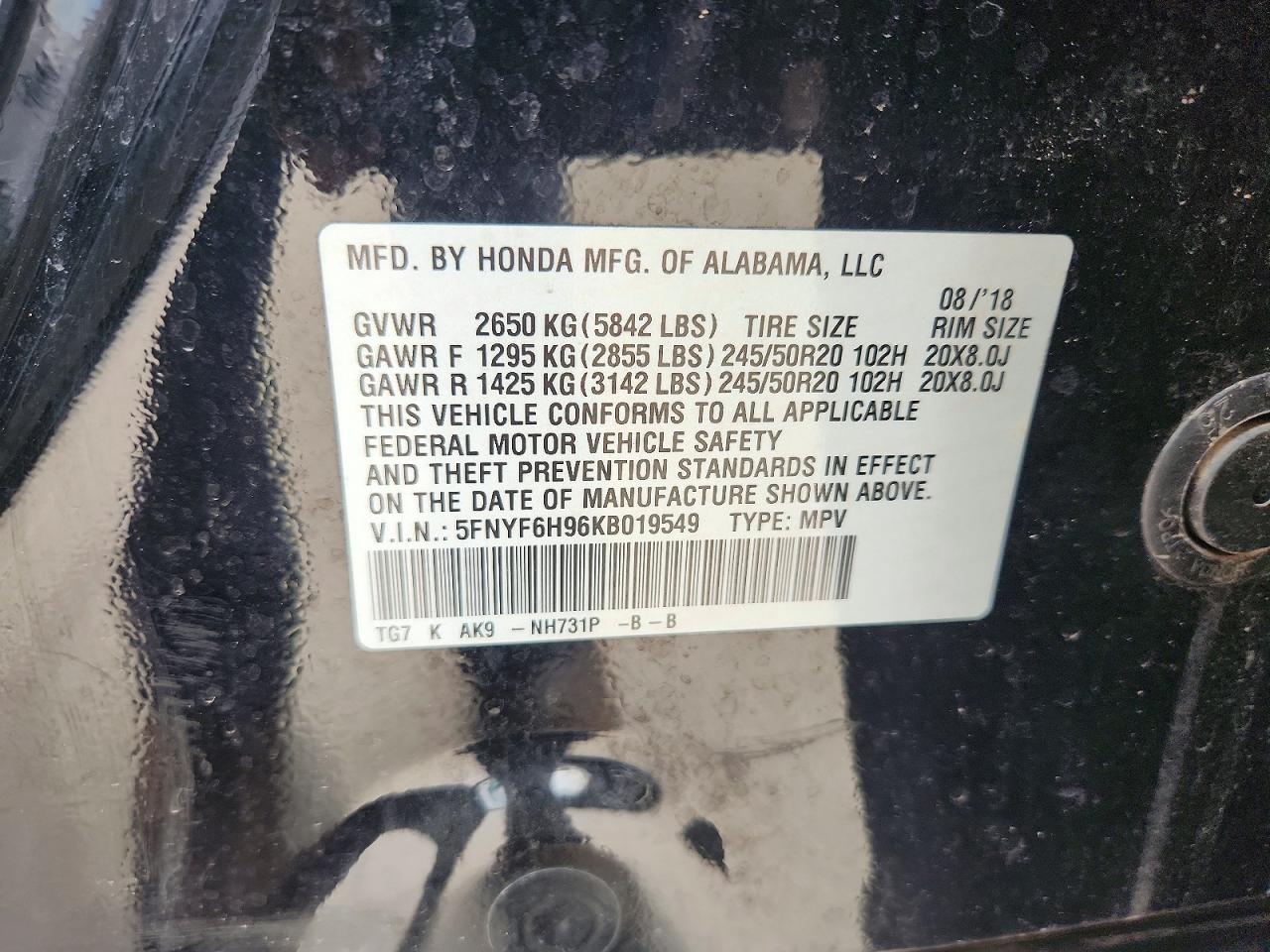 2019 HONDA PILOT