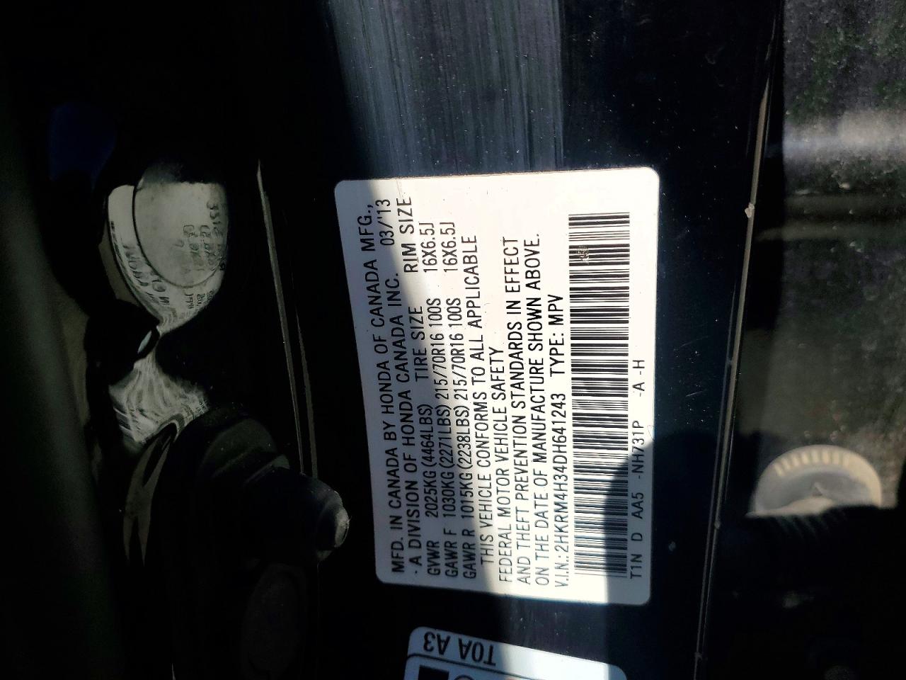 2013 HONDA CRV