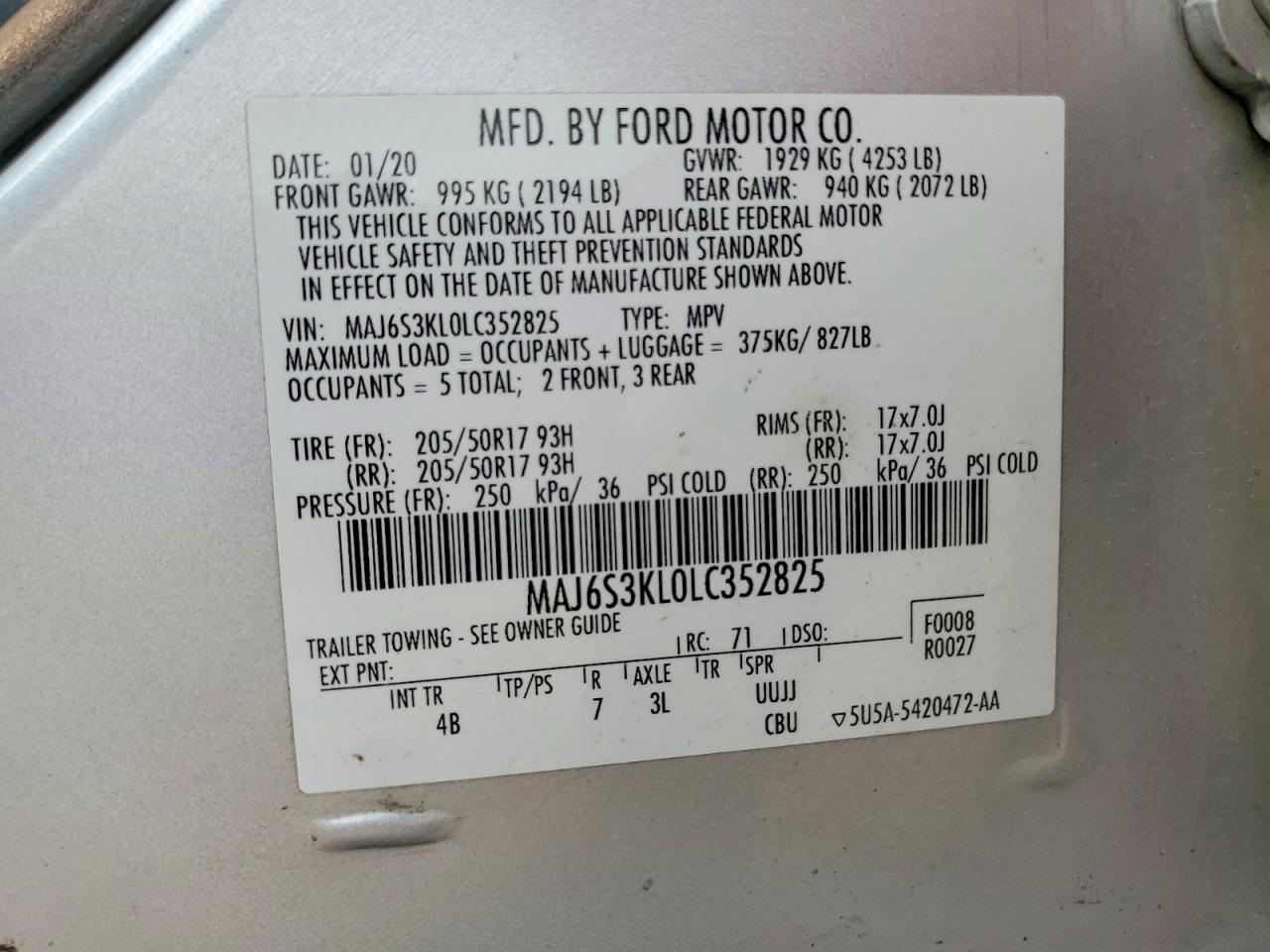 2020 FORD ECOSPORT