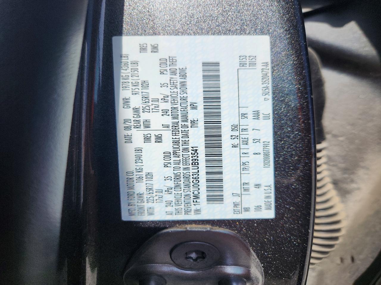 2020 FORD ESCAPE