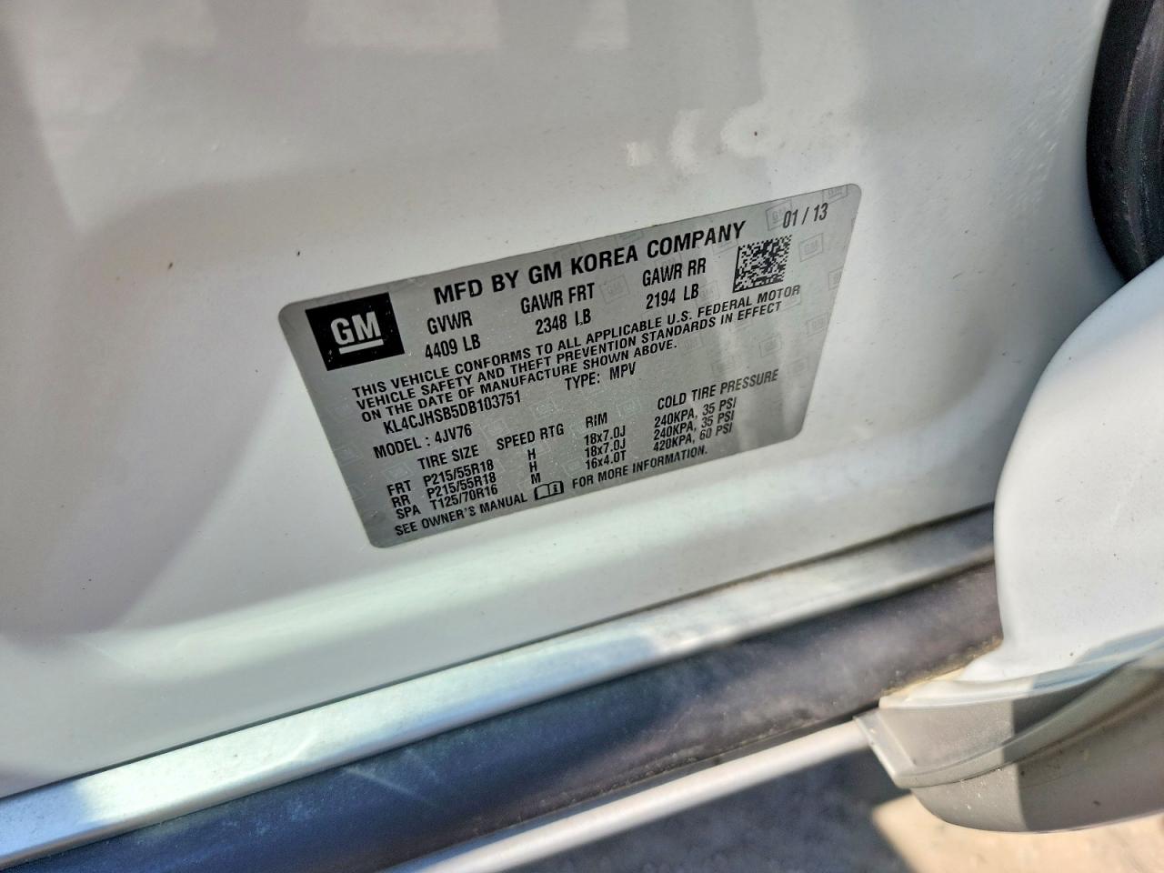 2013 BUICK ENCORE