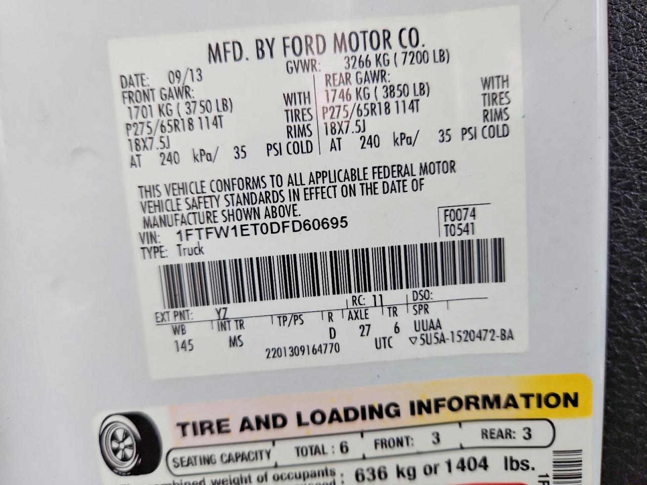 2013 FORD F150