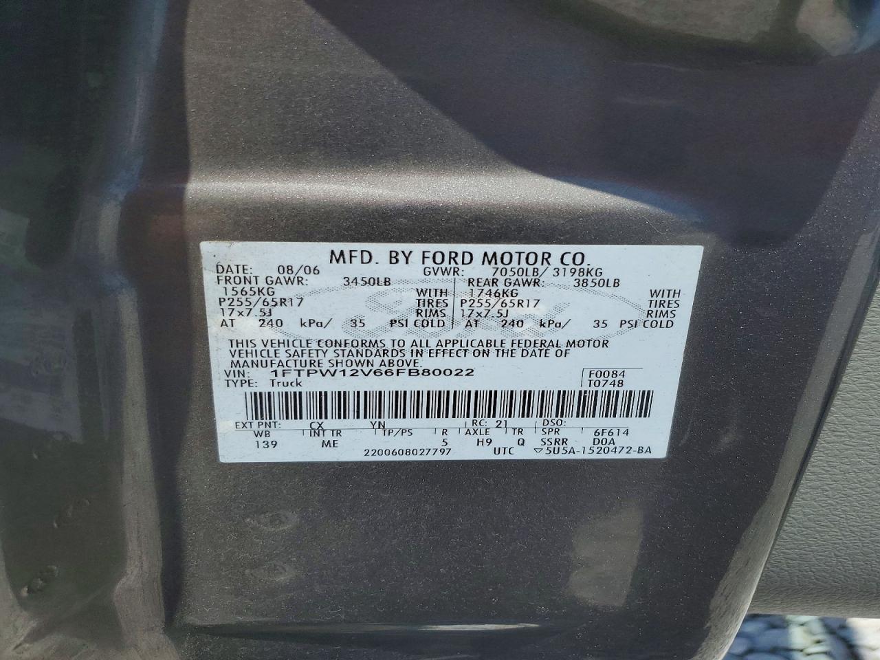 2006 FORD F150