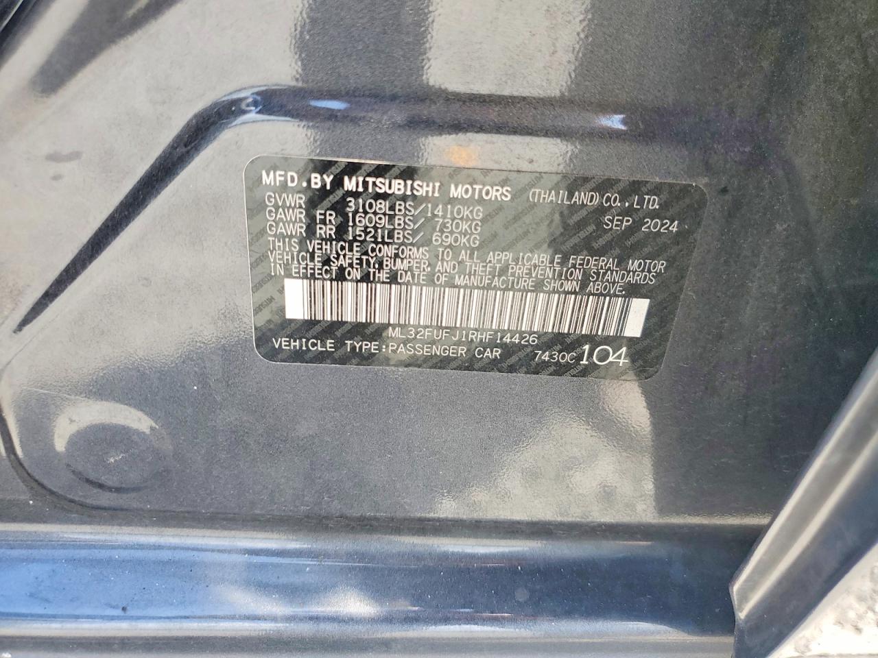 2024 MITSUBISHI MIRAGE